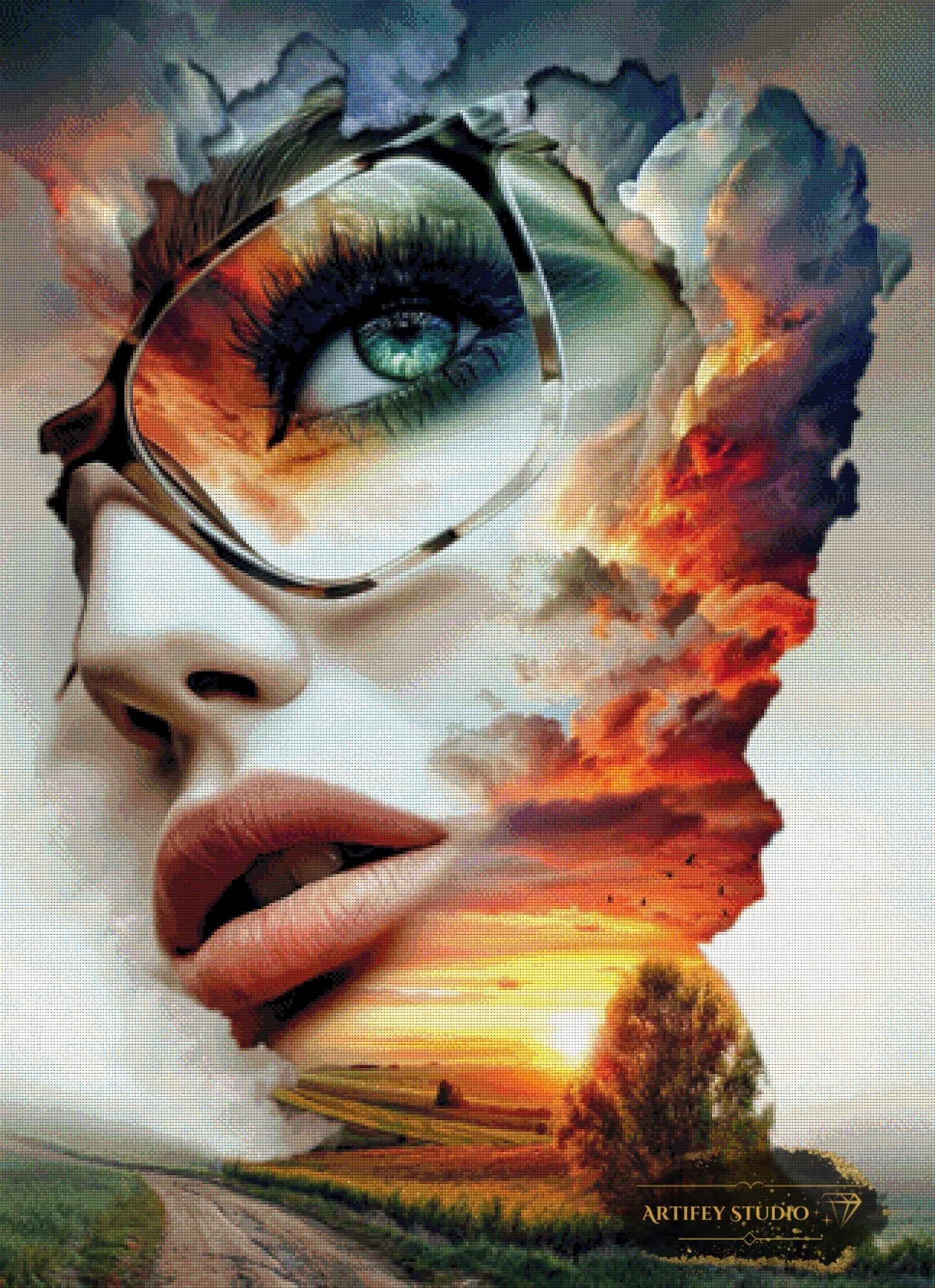 The Sky is Her Mirror by Mirael 80x110 mit 250 Farben