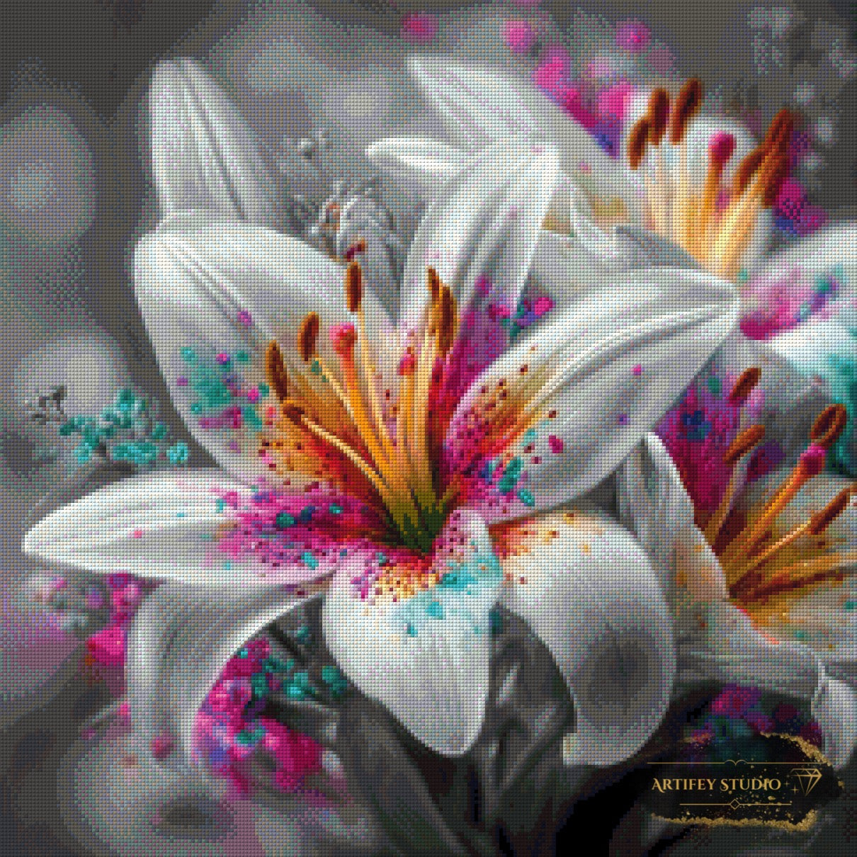 White Lilie by Artifey 60x60 with 210 colors