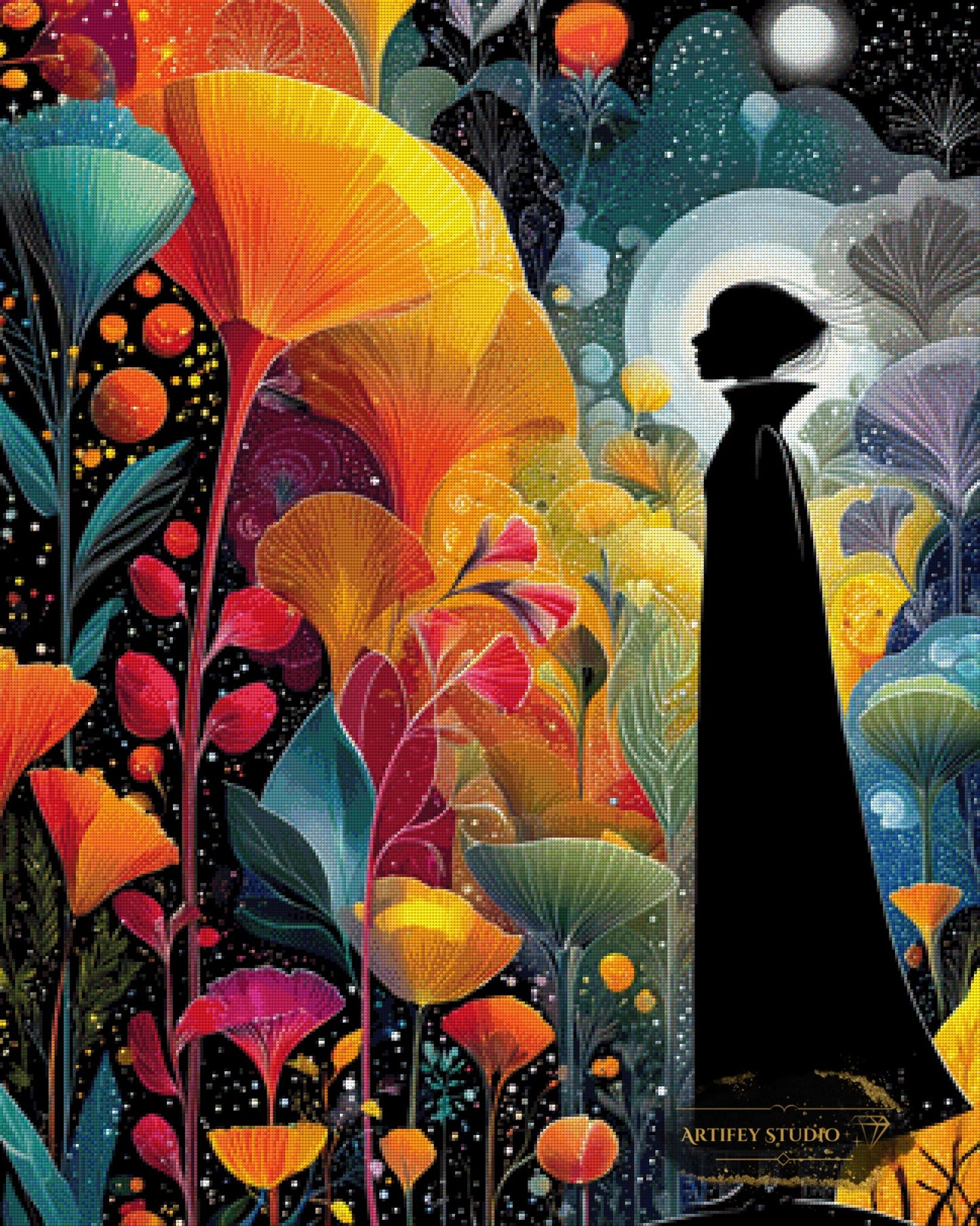 Mondblüten Wächterin by Morrigan 80x100 mit 320 Farben