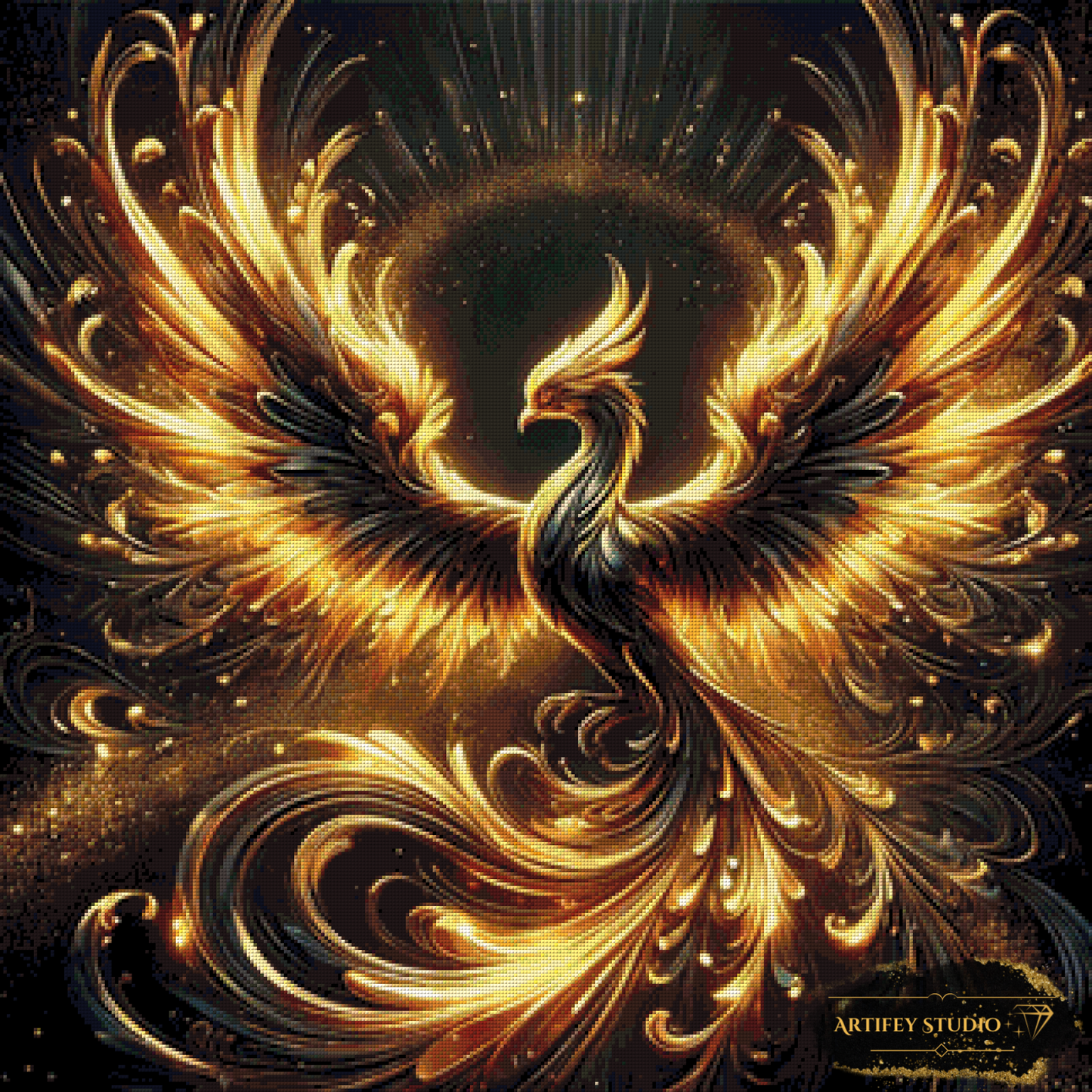 Golden Phoenix by Diynamite 80x80 mit 120 Farben