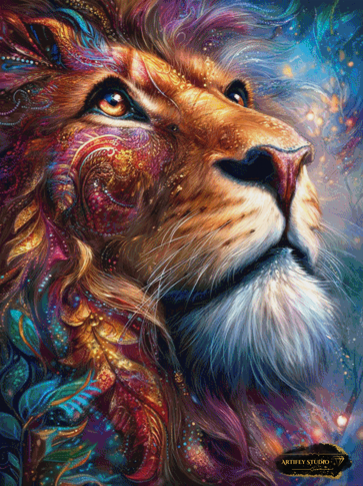 Lion prayer by Mirael 90x120 with 310 colors