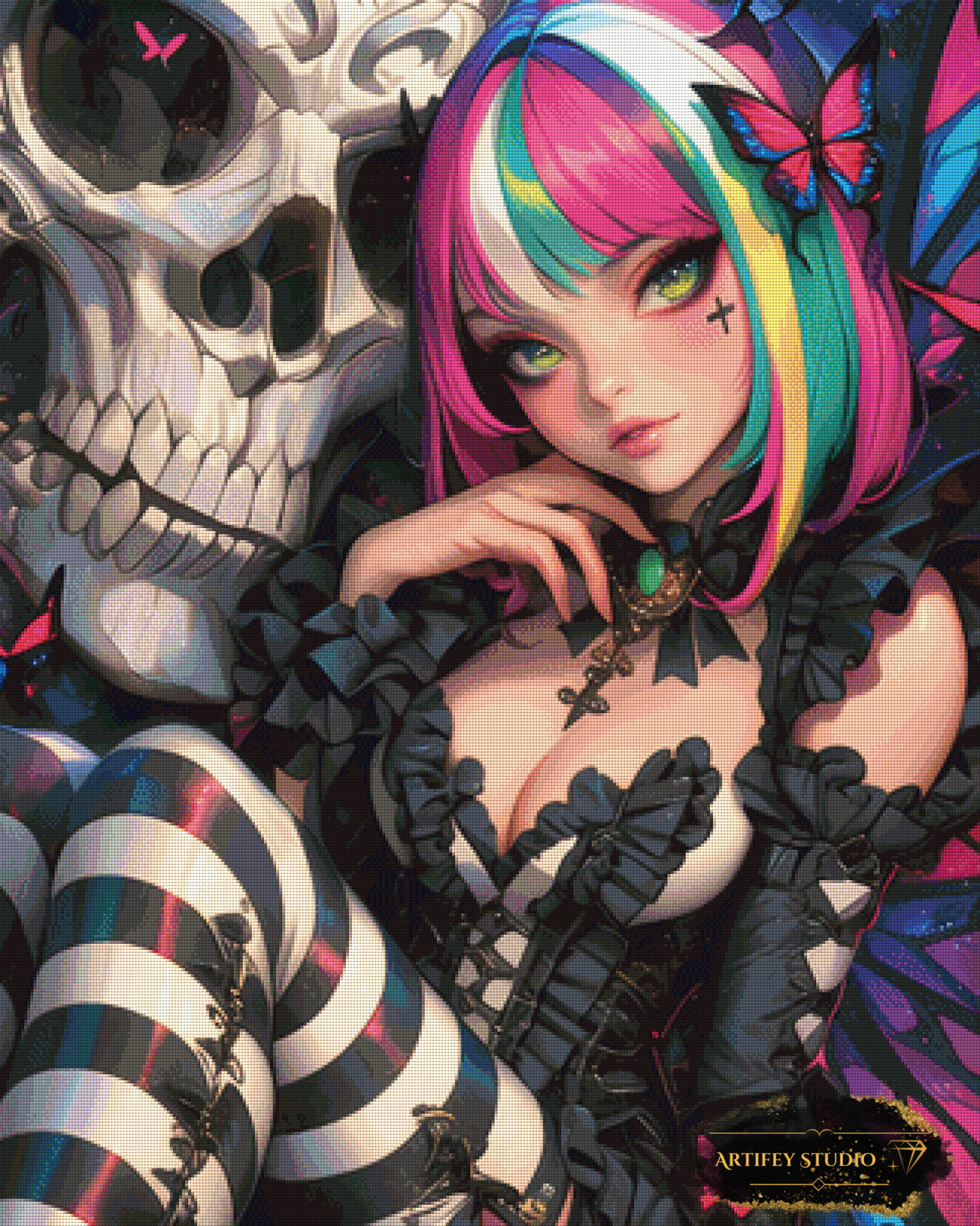 Playing with Skull by Mirael 80x100 with 200 colors