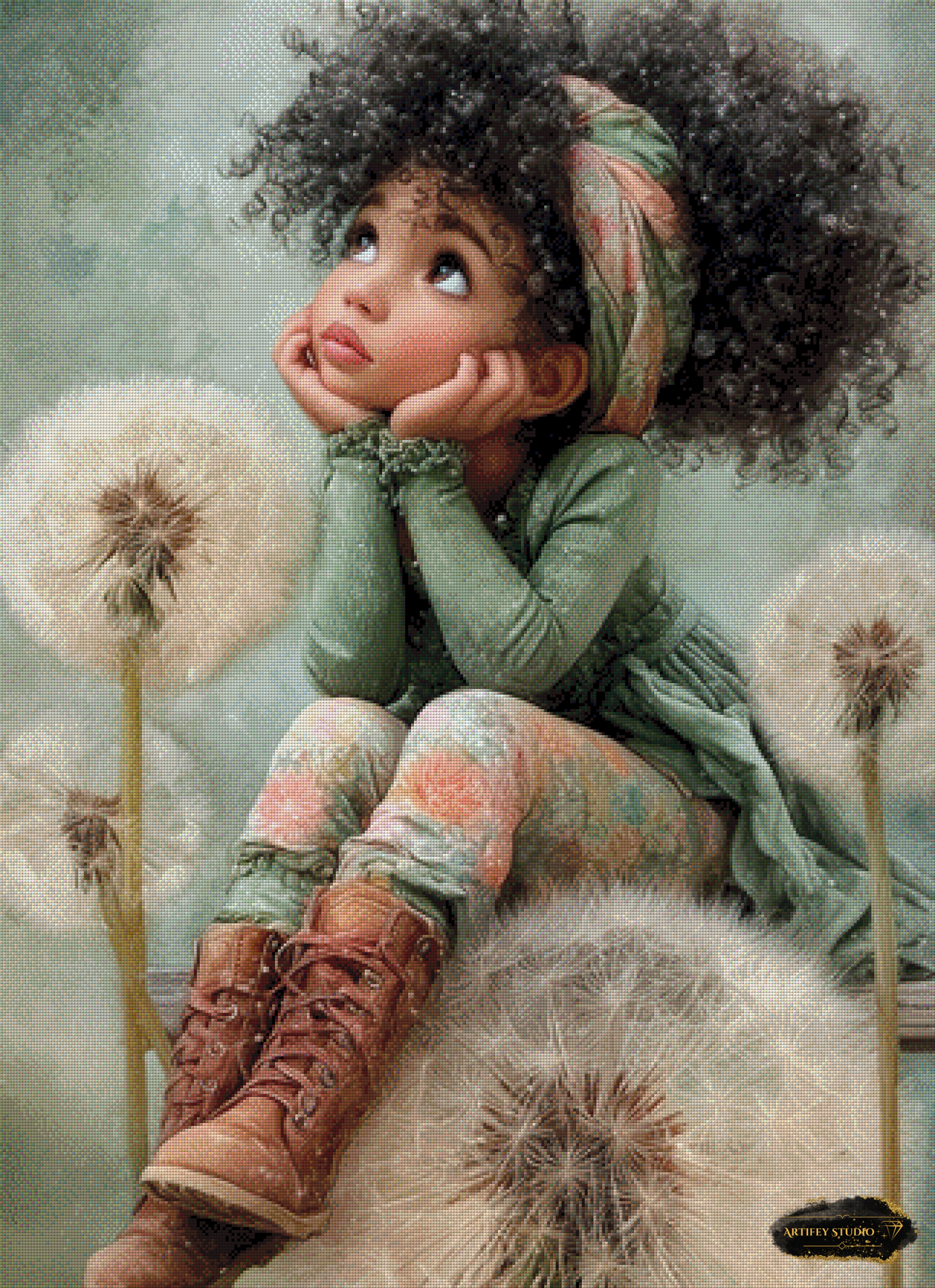 Pusteblumenträume by Salzkatze 80x110 mit 150 Farben