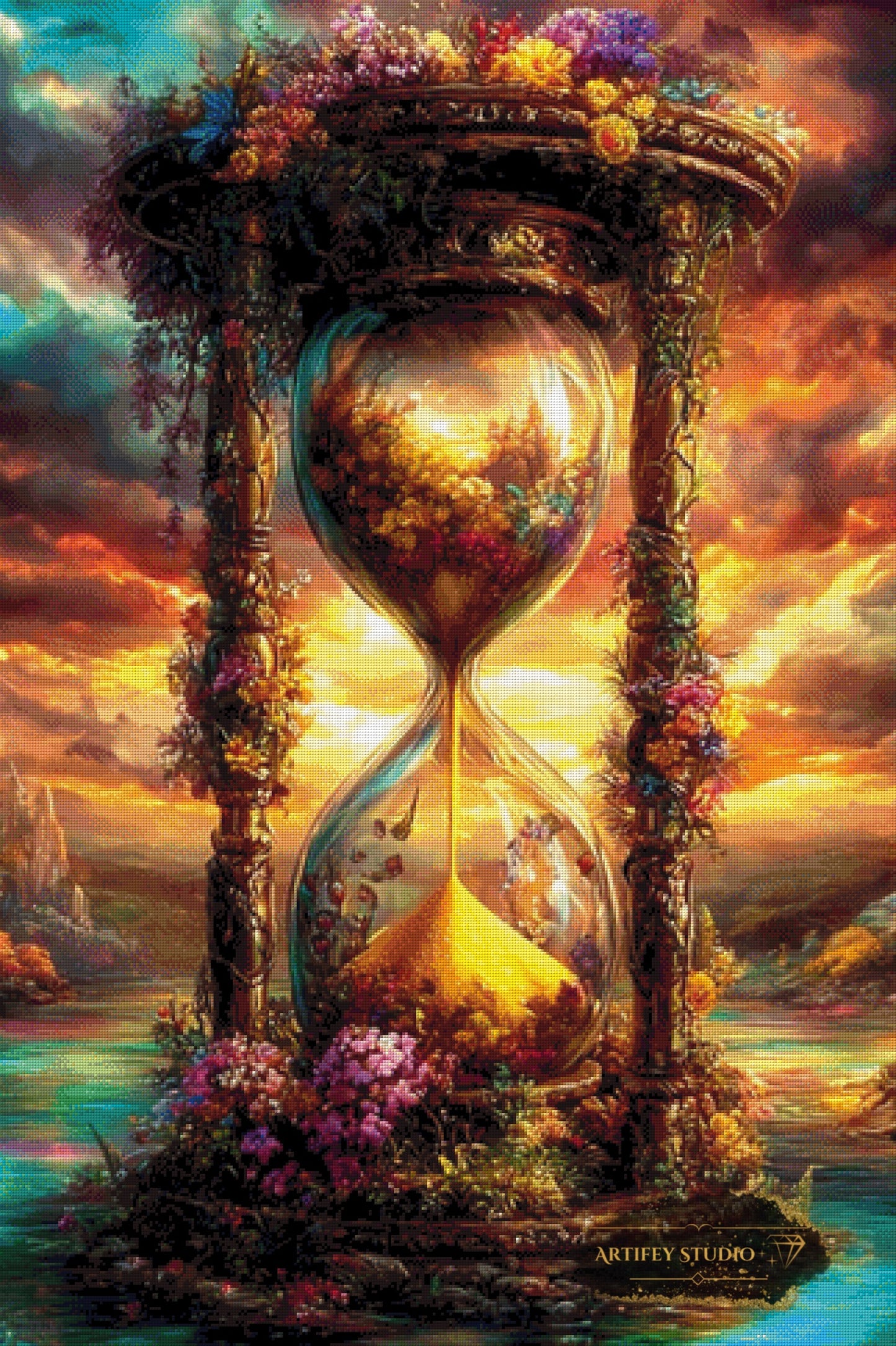 Floraison temporelle by Morrigan 80x120 mit 270 Farben