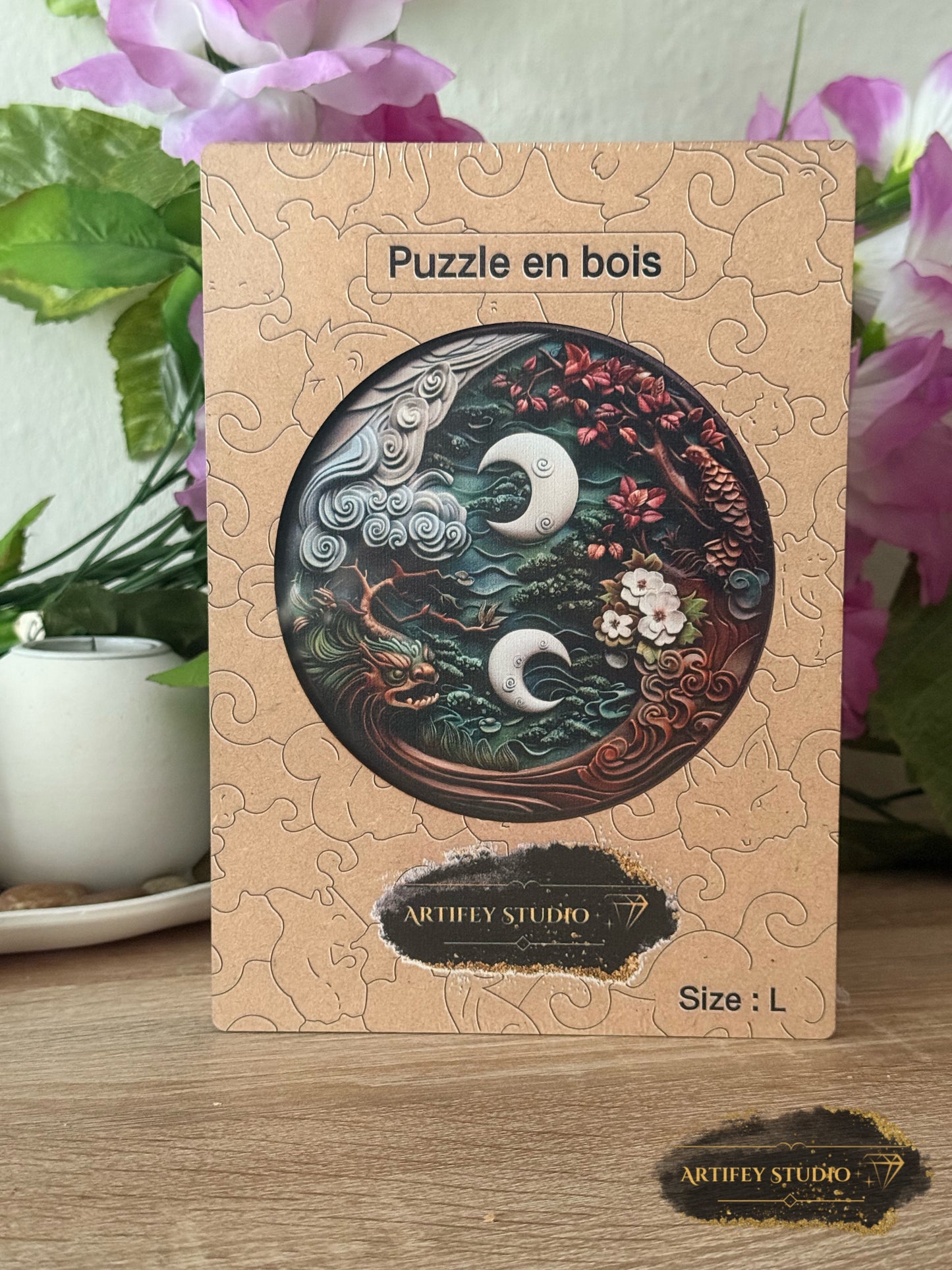 Holzpuzzle- Ying Yang 2