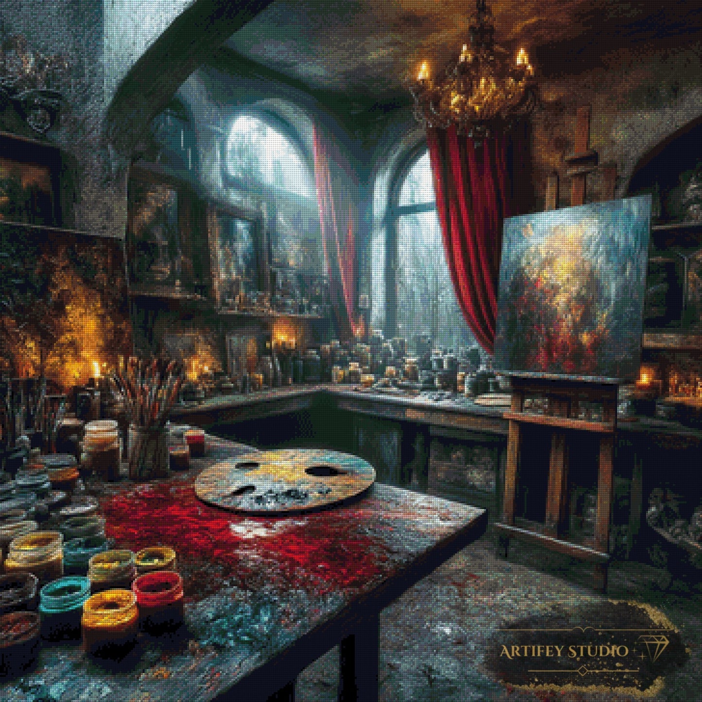 Old painting studio by Skyler 90x90 mit 210 Farben