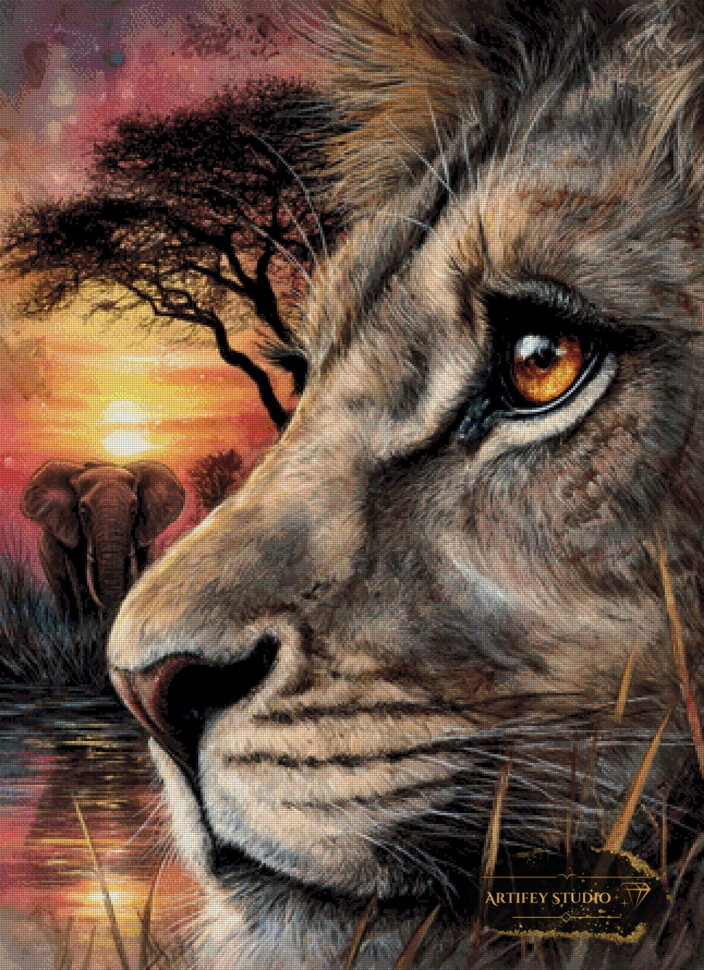 Lion by Kaida 80x110 mit 150 Farben