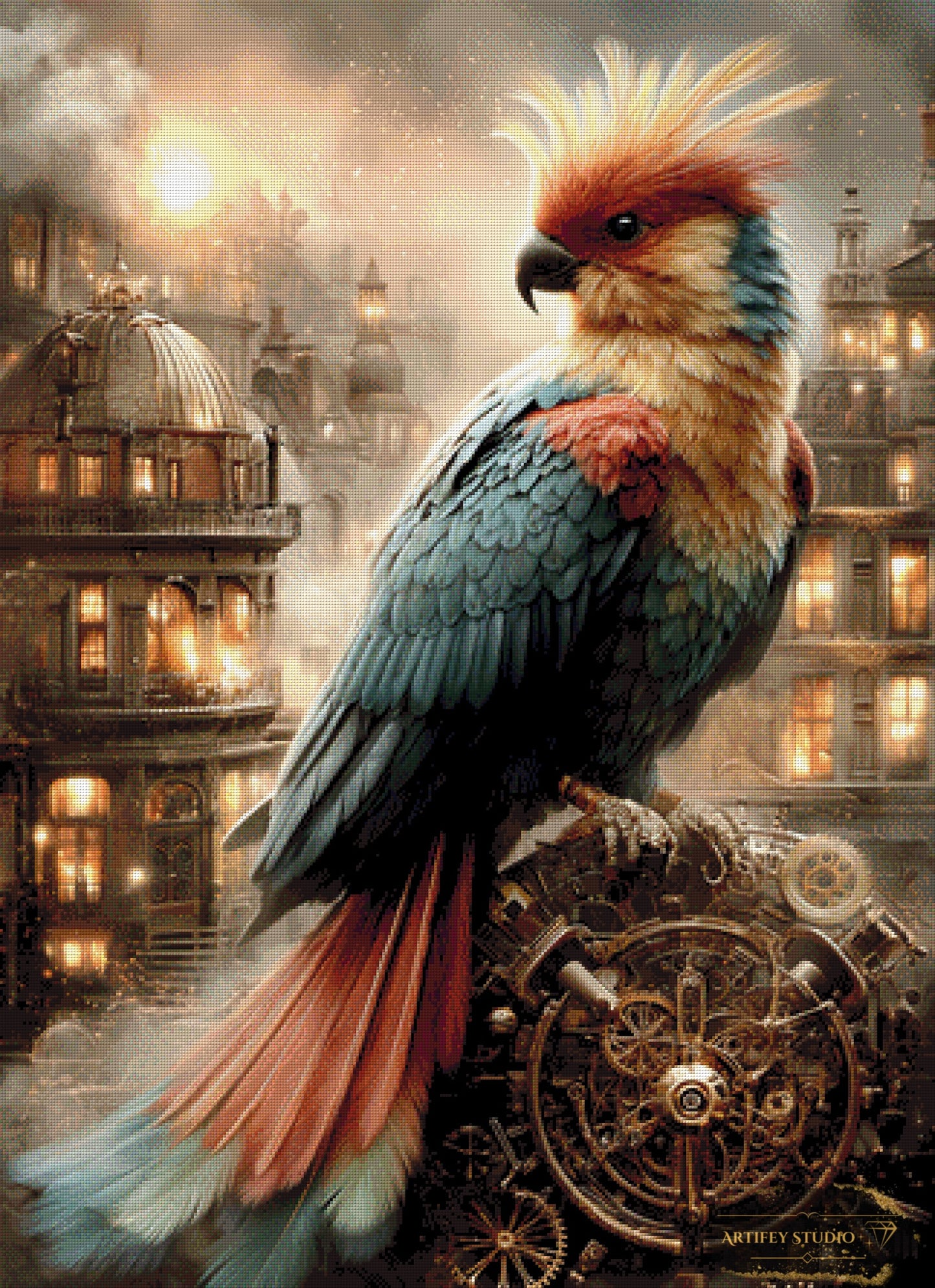 Steampunk Parrot by LaViie 80x110 mit 190 Farben
