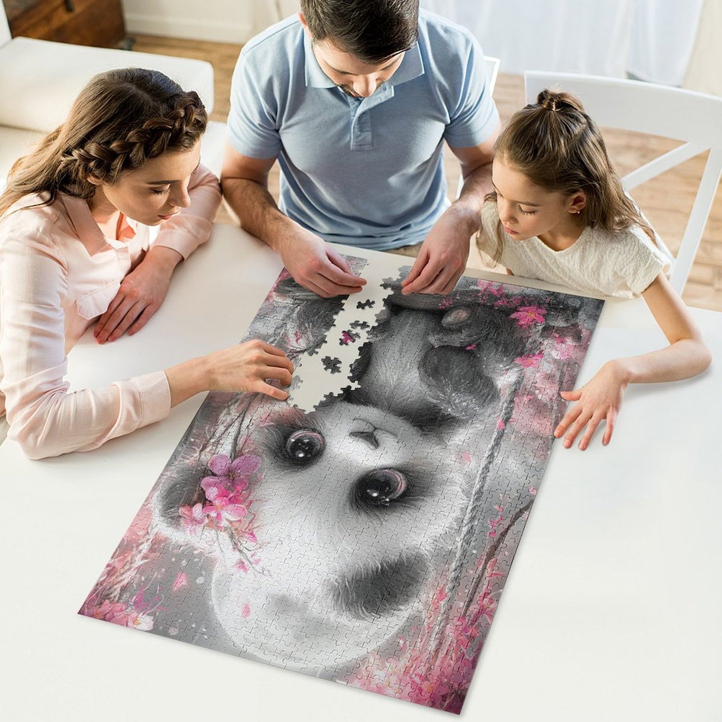 Flower Paws by Artifey 1000-Piece Wooden Jigsaw Puzzles (Vertical)