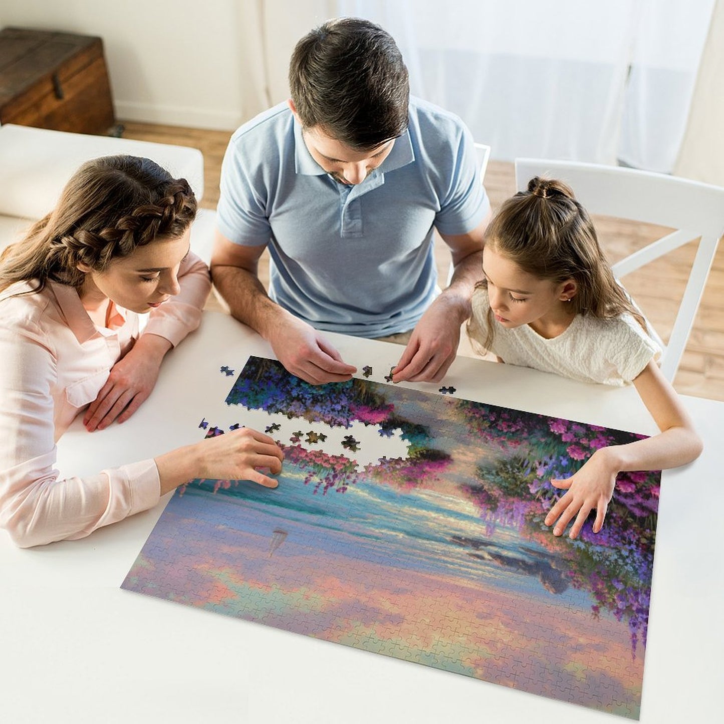 Sunset on the Beach by Salzkatze 1000-Piece Wooden Jigsaw Puzzles (Horizontal)