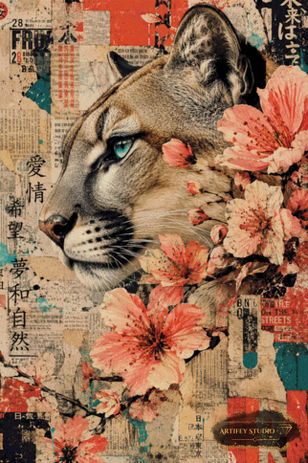 Cherry Blossom Guardian by Saphira 80x120 with 160 colors