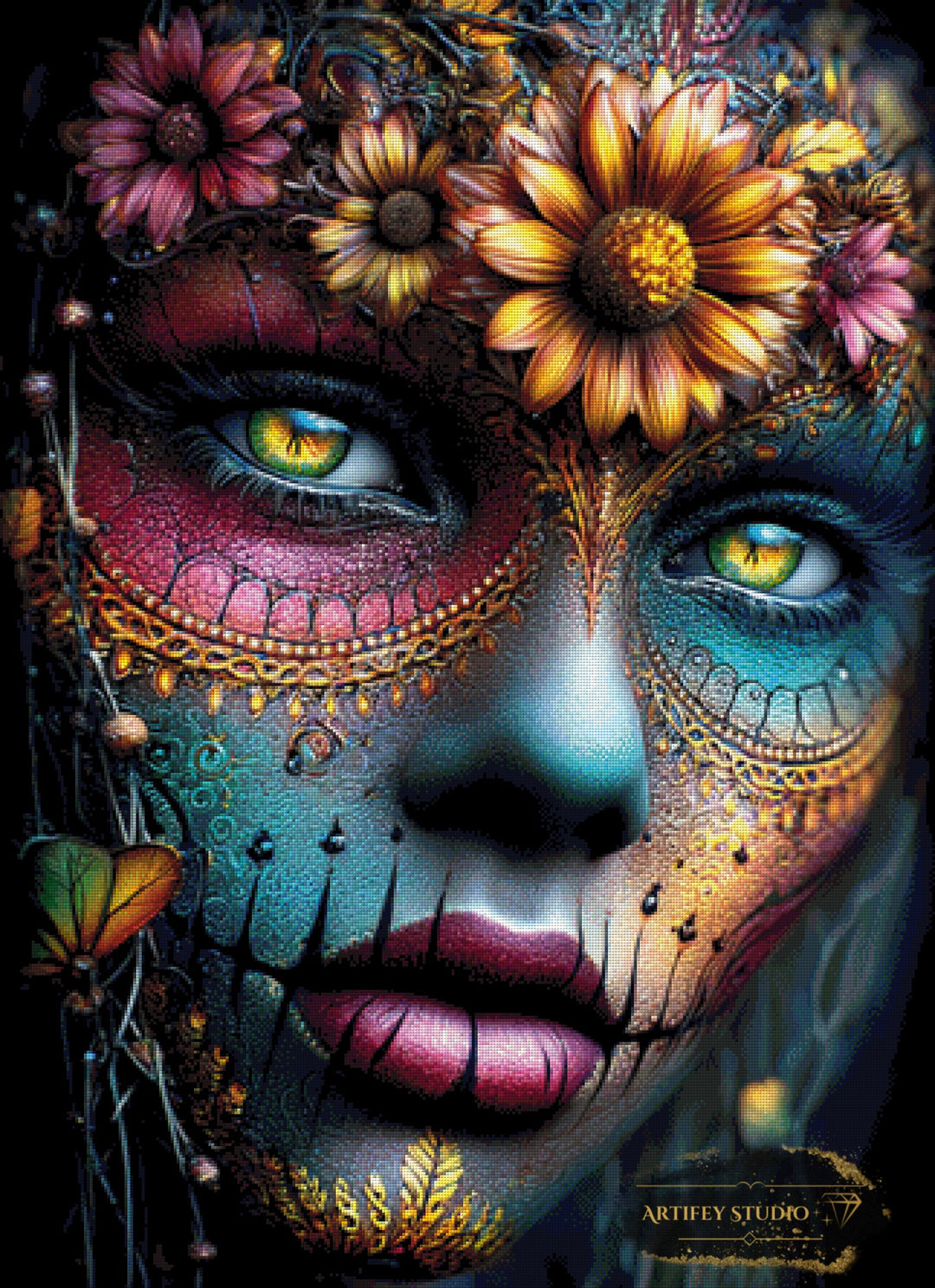 Florecimiento Eterno by Morrigan 80x110 mit 330 Farben - Artifey Studio