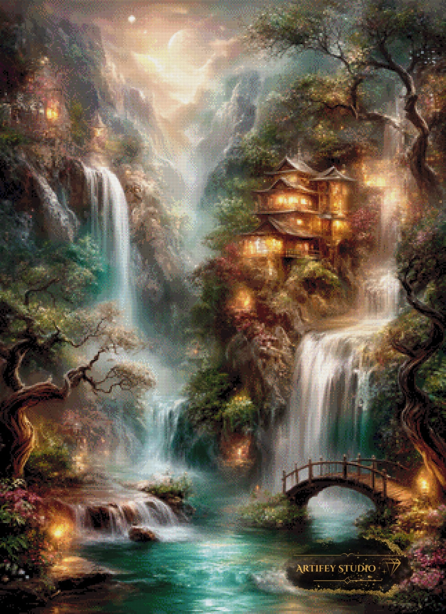 Zwischen Gipfel und Ruhe by LaViie 80x110 mit 230 Farben