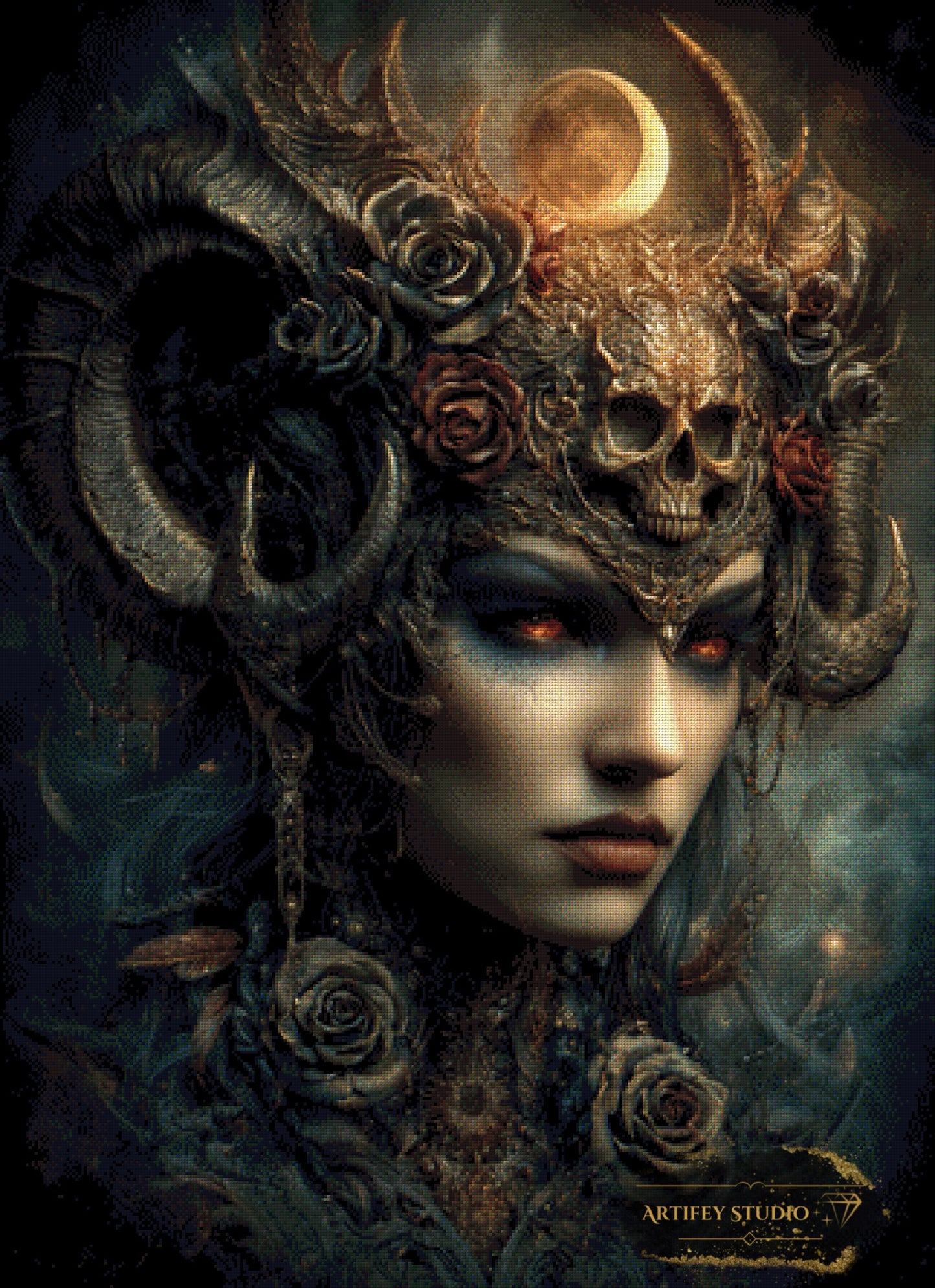 Die Herrin des Schattenreiches by Mirael 80x110 mit 120 Farben