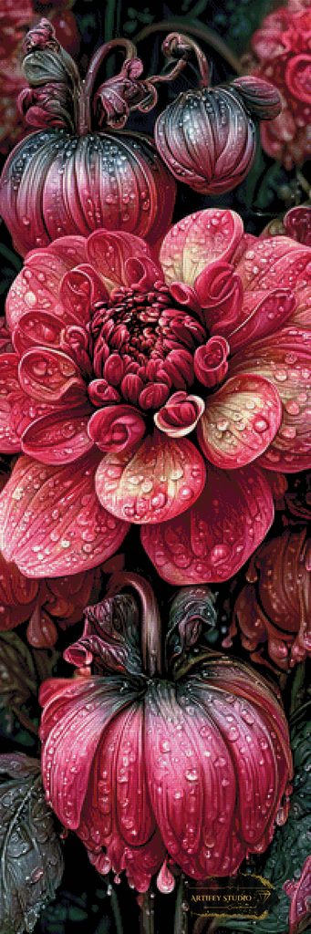 Raindrop Bloom by Artifey 50x150 with 230 colors