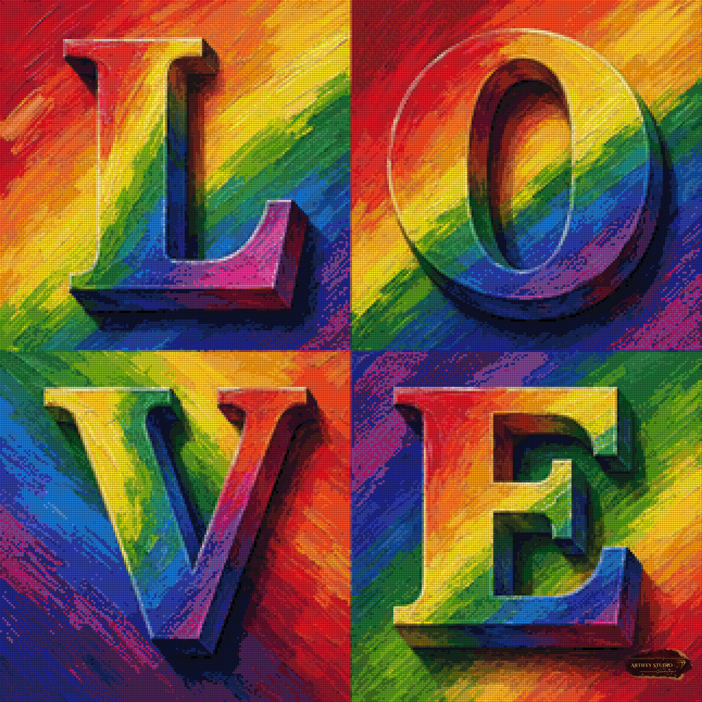 Colorful Love by Pixxchicks 80x80 mit 210 Farben