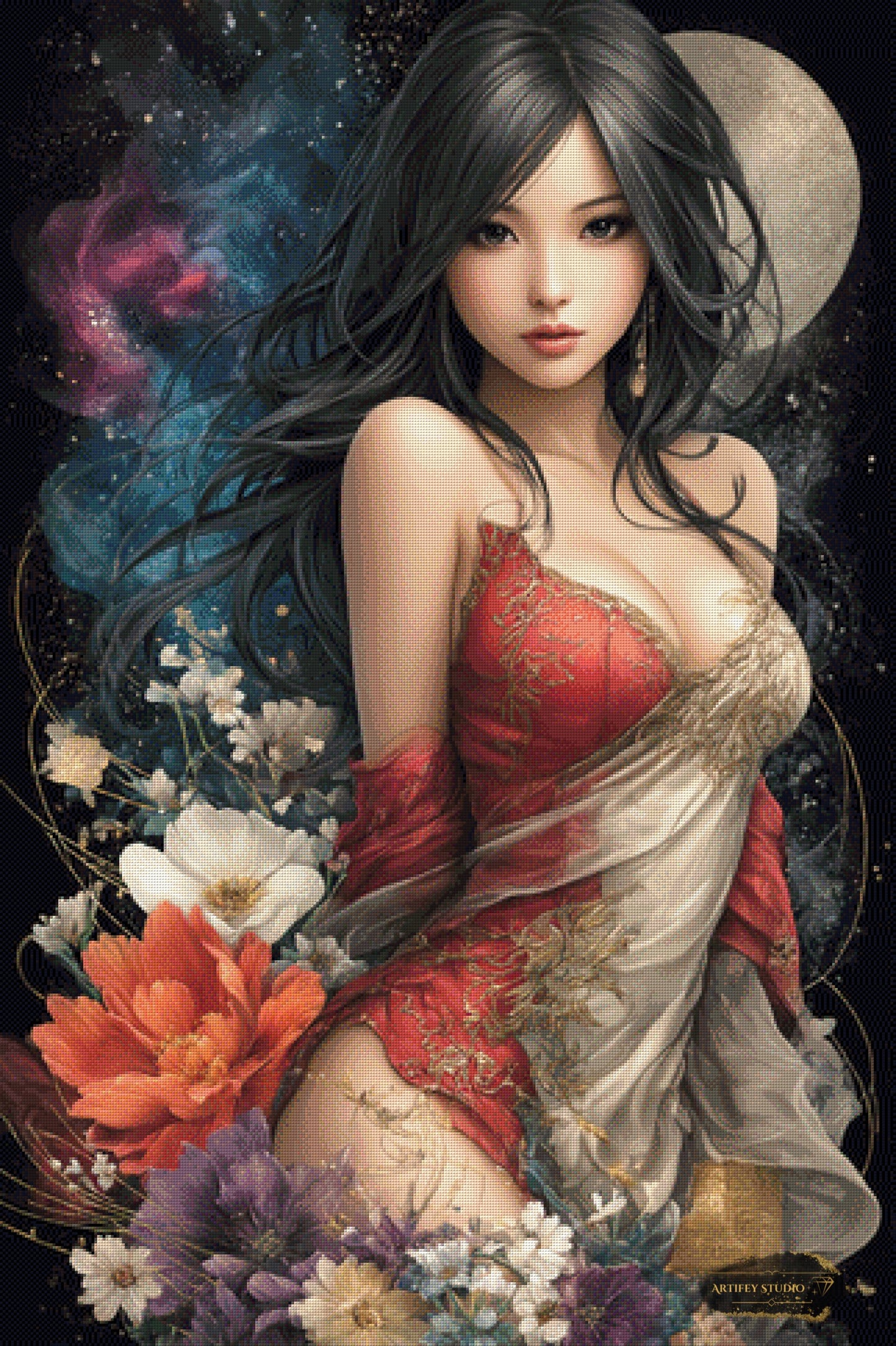 Blumenschönheit by Kaida 80x120 mit 180 Farben