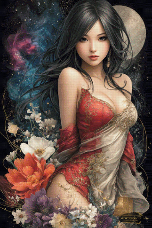 Blumenschönheit by Kaida 80x120 mit 180 Farben