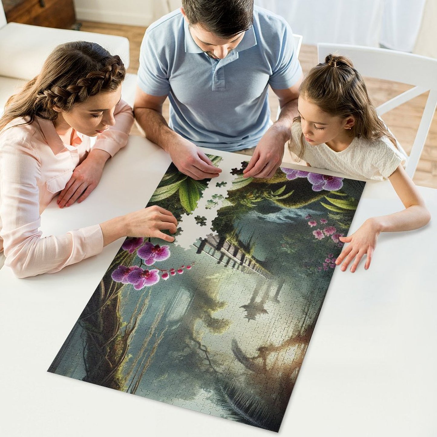 Bridge into the Misty Land by Diynamite 1000-Piece Wooden Jigsaw Puzzles (Vertical)