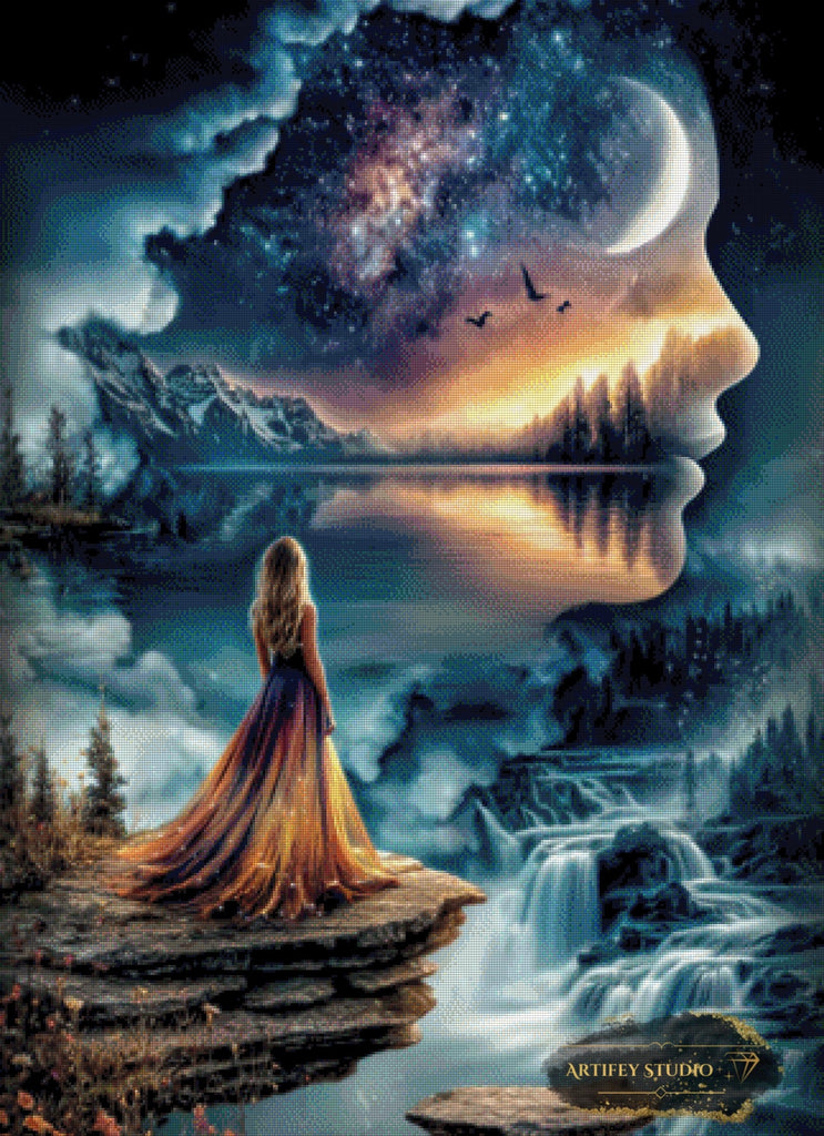 The Spirit of the Night by Mirael 80x110 mit 210 Farben Artifey Studio