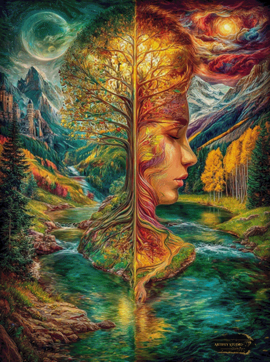 Simmetria dell´impossibile by Skyler 90x120 mit 280 Farben - Artifey Studio