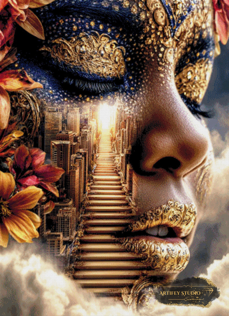 Der goldene Aufstieg by Laviie 80x110 mit 220 Farben Artifey Studio