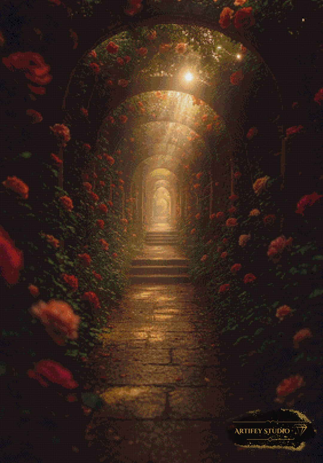 Der Pfad der tausend Rosen by Diynamite 70x100 mit 75 Farben - Artifey Studio