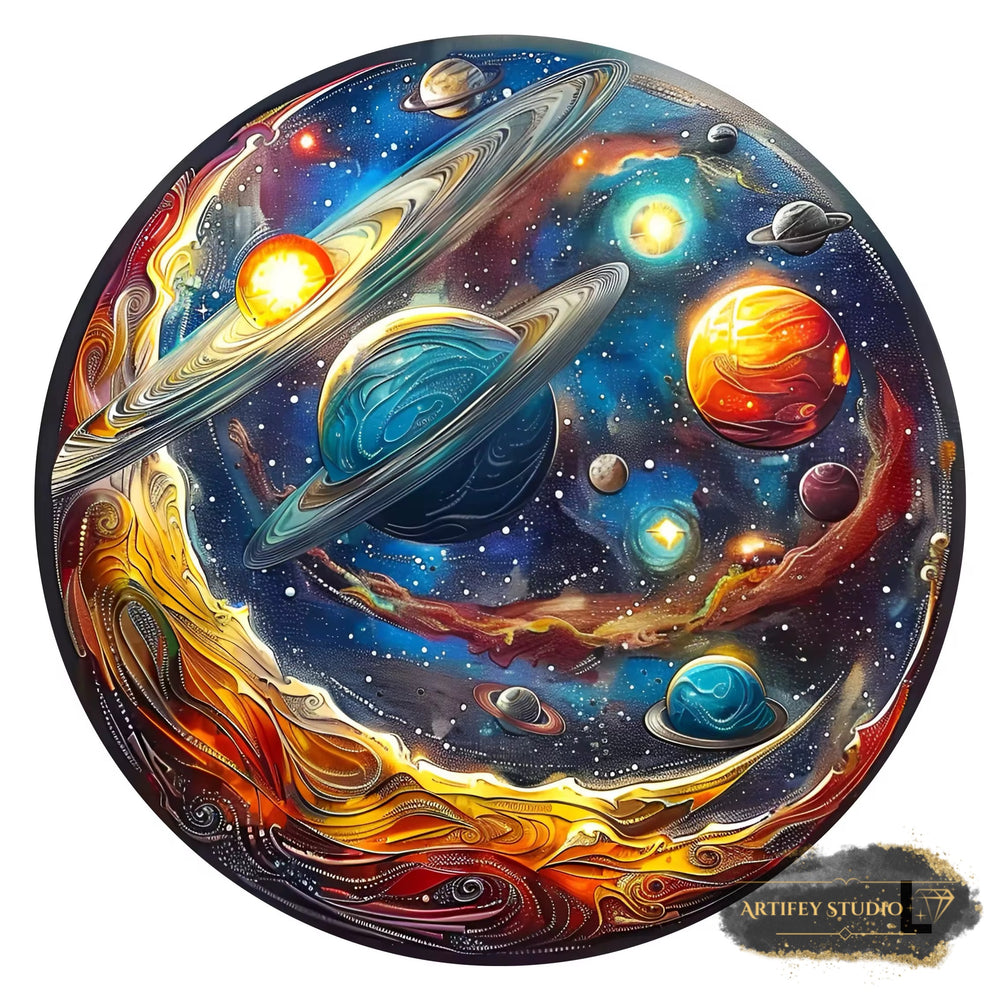Holzpuzzle- Kosmos - Artifey Studio