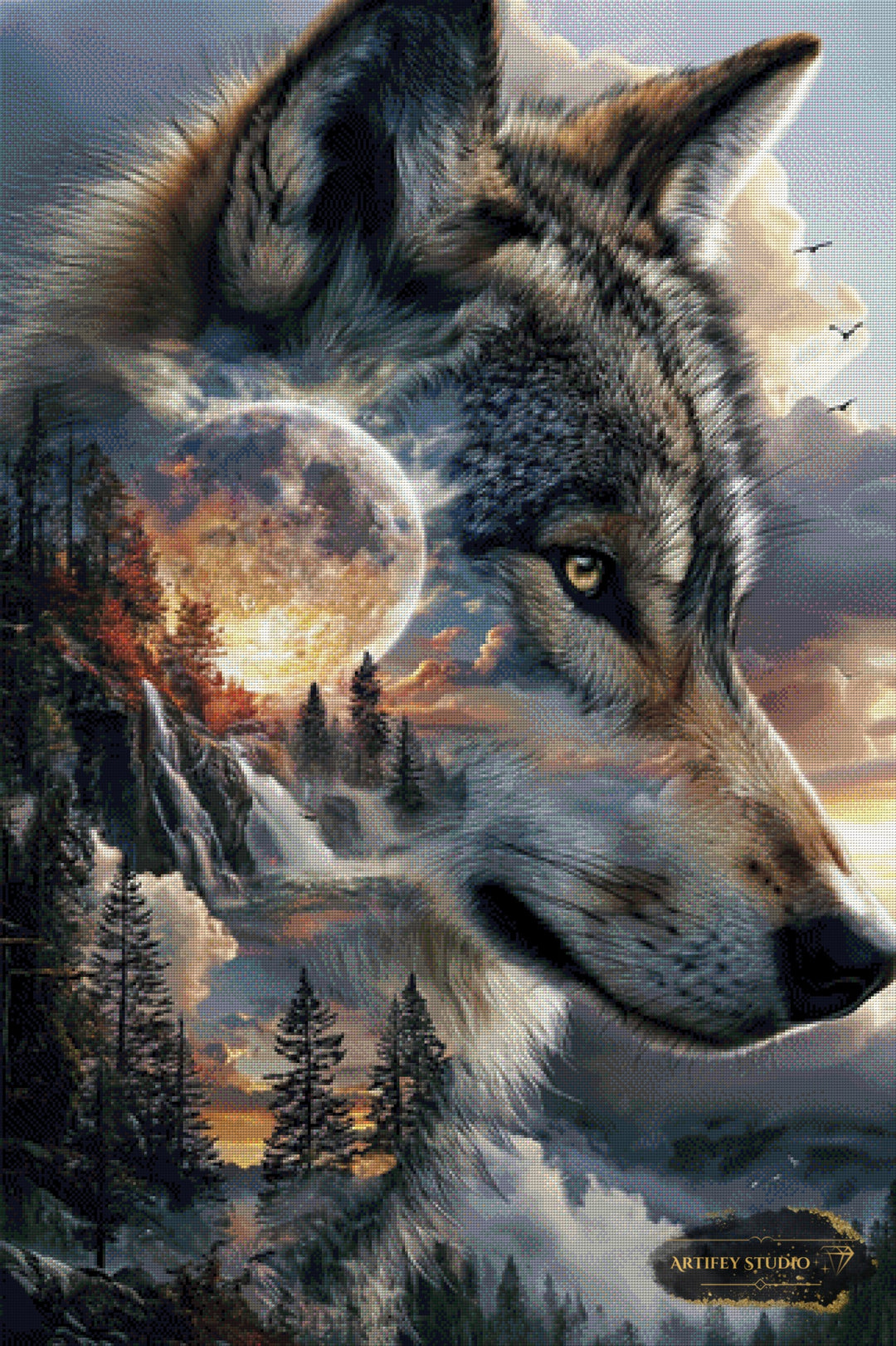 Call of the Moon by Artifey 80x120 mit 150 Farben - Artifey Studio