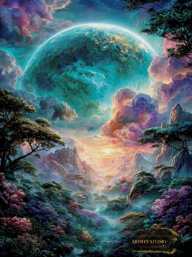 Our thriving World by Skyler 90x120 mit 270 Farben - Artifey Studio