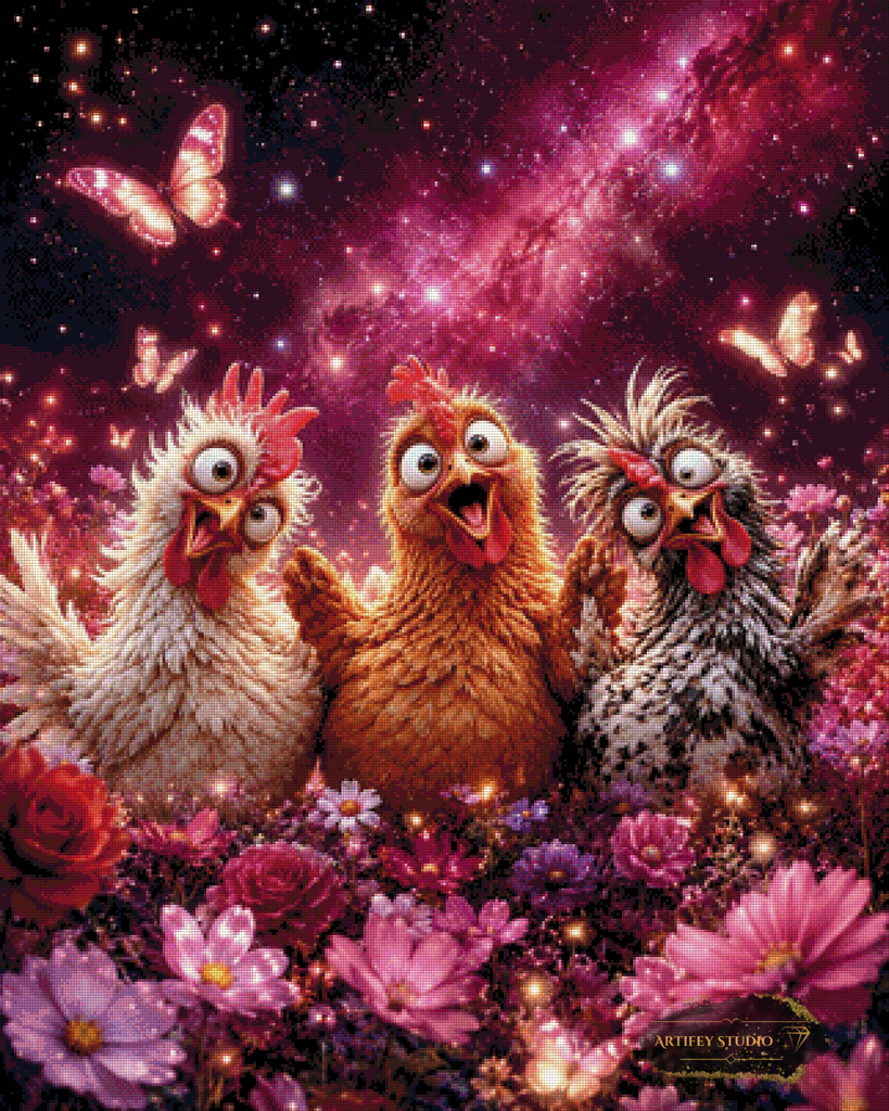 Crazy Chicks by Daye 80x100 mit 210 Farben