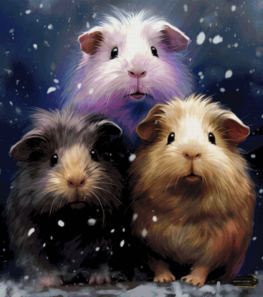 Meerschweinchen Trio by Pixxchicks 80x90 mit 135 Farben