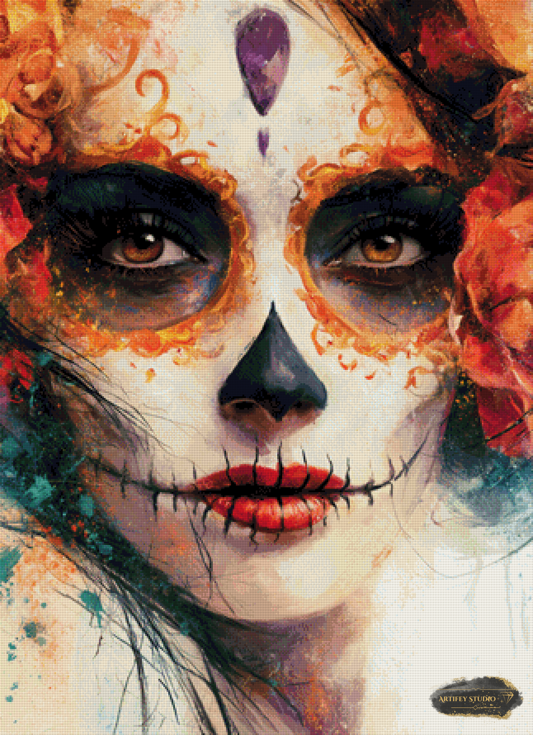 Calavera by Pixxchicks 80x110 mit 230 Farben