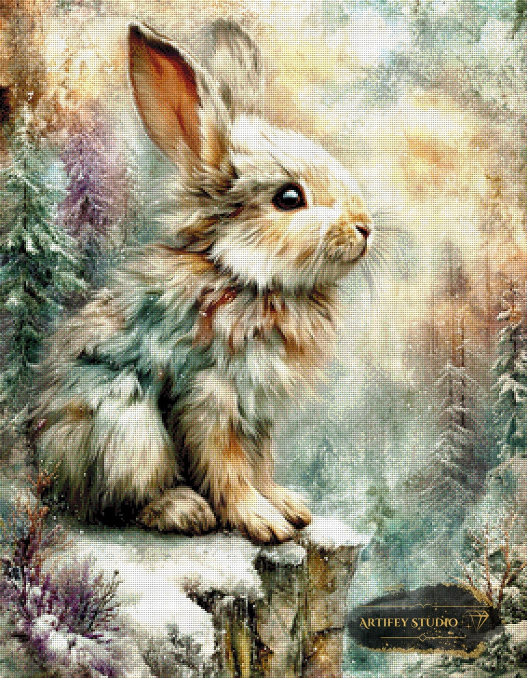 Winter Whispers by Mirael 70x90 mit 190 Farben Artifey Studio