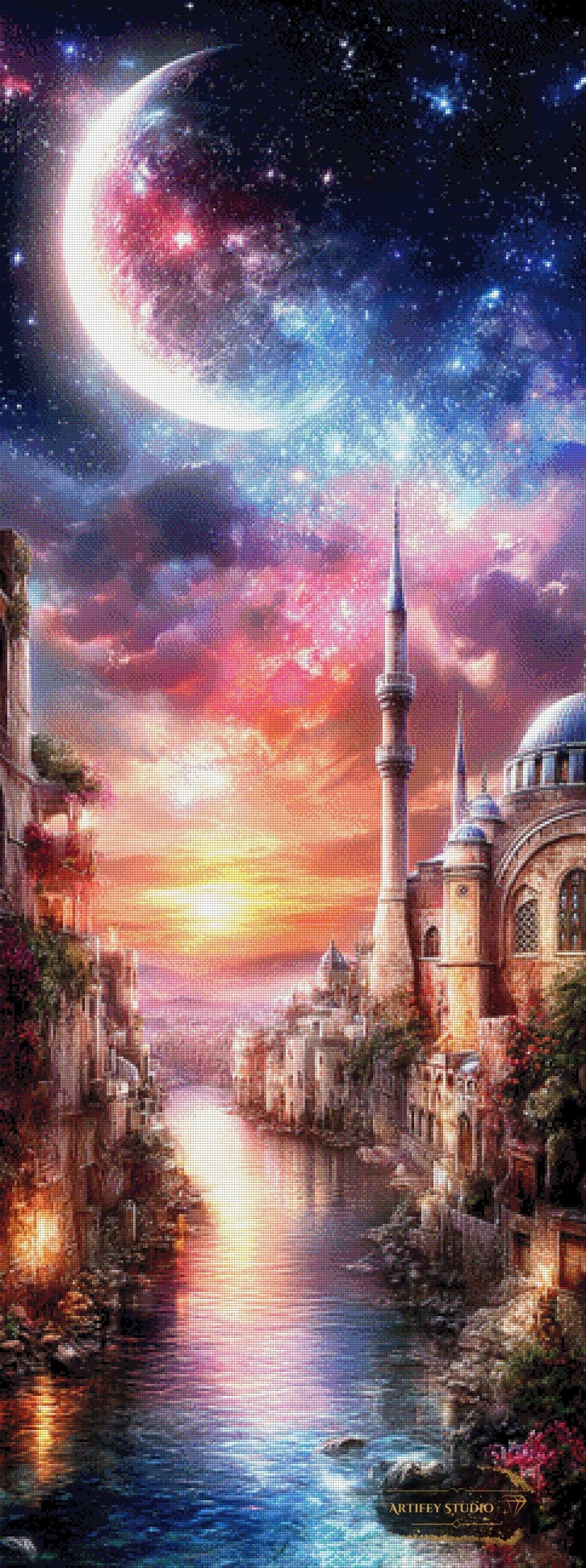 Qamar Al-Nahr by Morrigan 60x160 mit 280 Farben - Artifey Studio