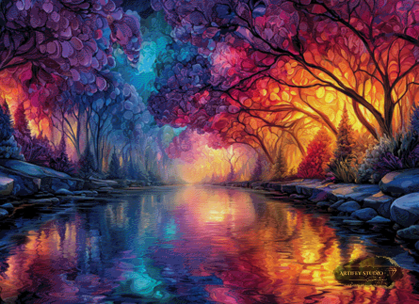 Fluss der Träume by Artifey 110x80 mit 250 Farben