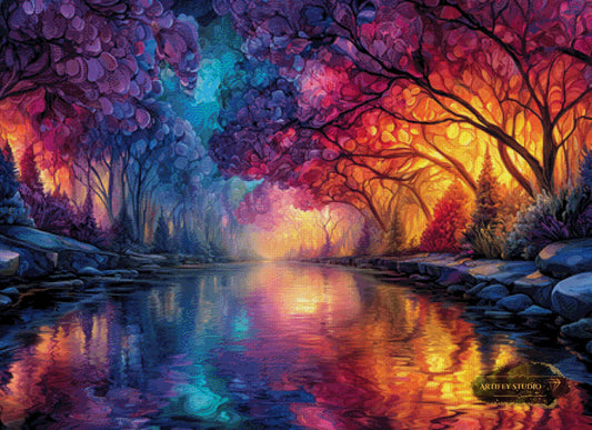 Fluss der Träume by Artifey 110x80 mit 250 Farben