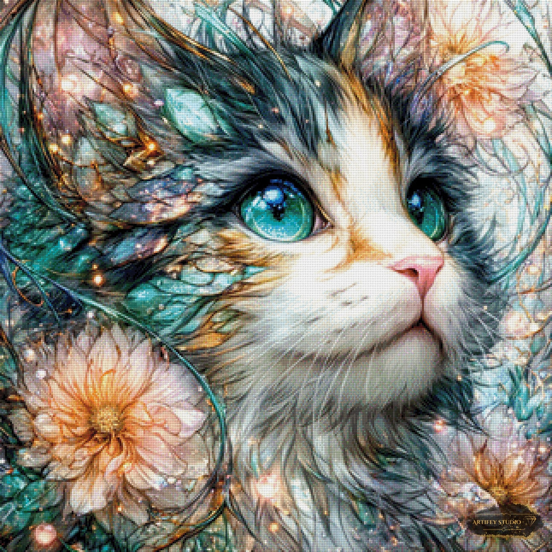 Emerald Gaze Cat by Artifey 80x80 mit 270 Farben Artifey Studio