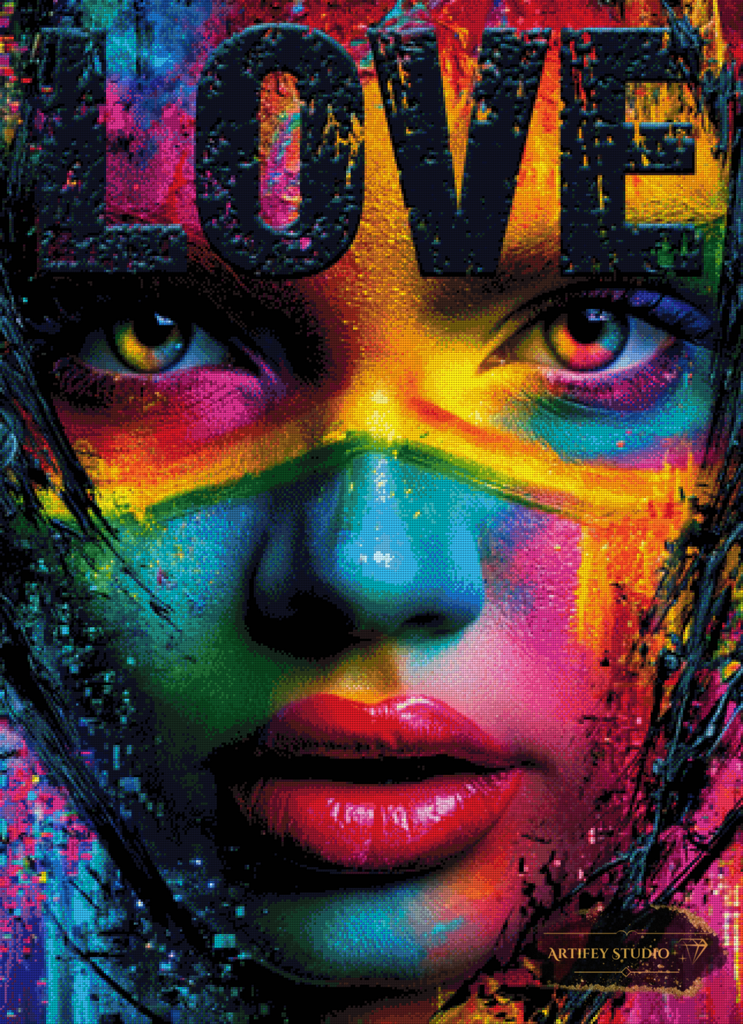Rainbow Love by Morrigan 80x110 mit 300 Farben
