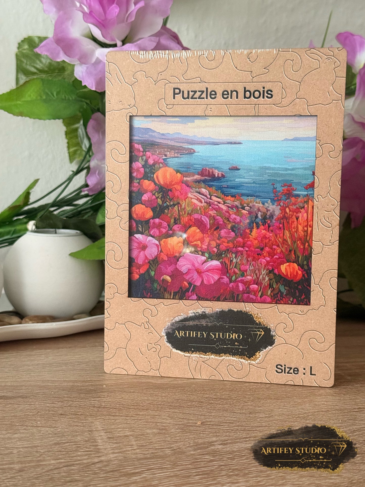 Holzpuzzle- Blumenmeer