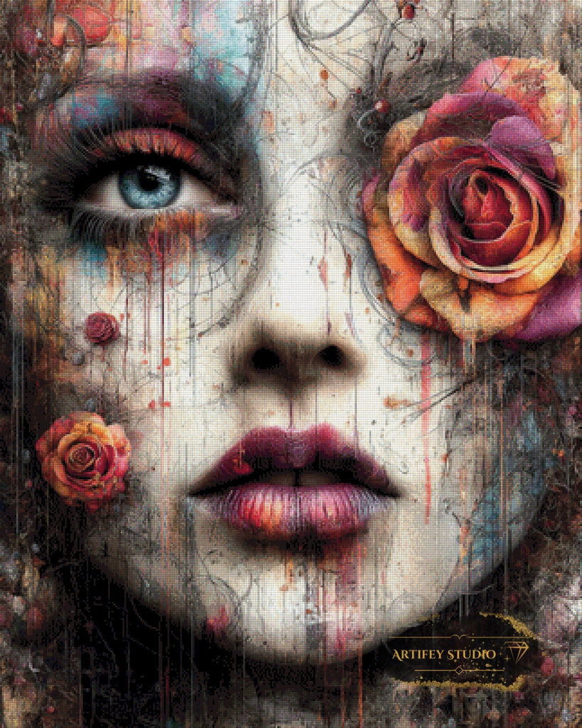 Melancholy in Hues by Skyler 80x100 mit 220 Farben - Artifey Studio