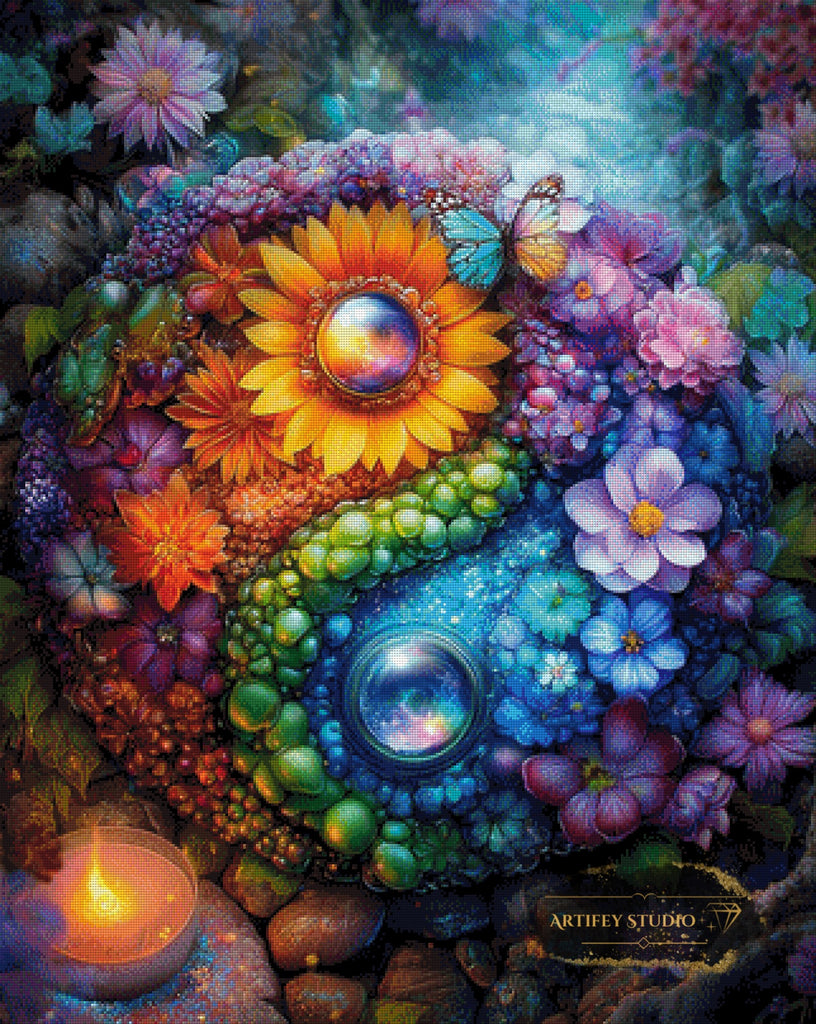 Blüten-Nirvana by Morrigan 80x100 mit 310 Farben - Artifey Studio