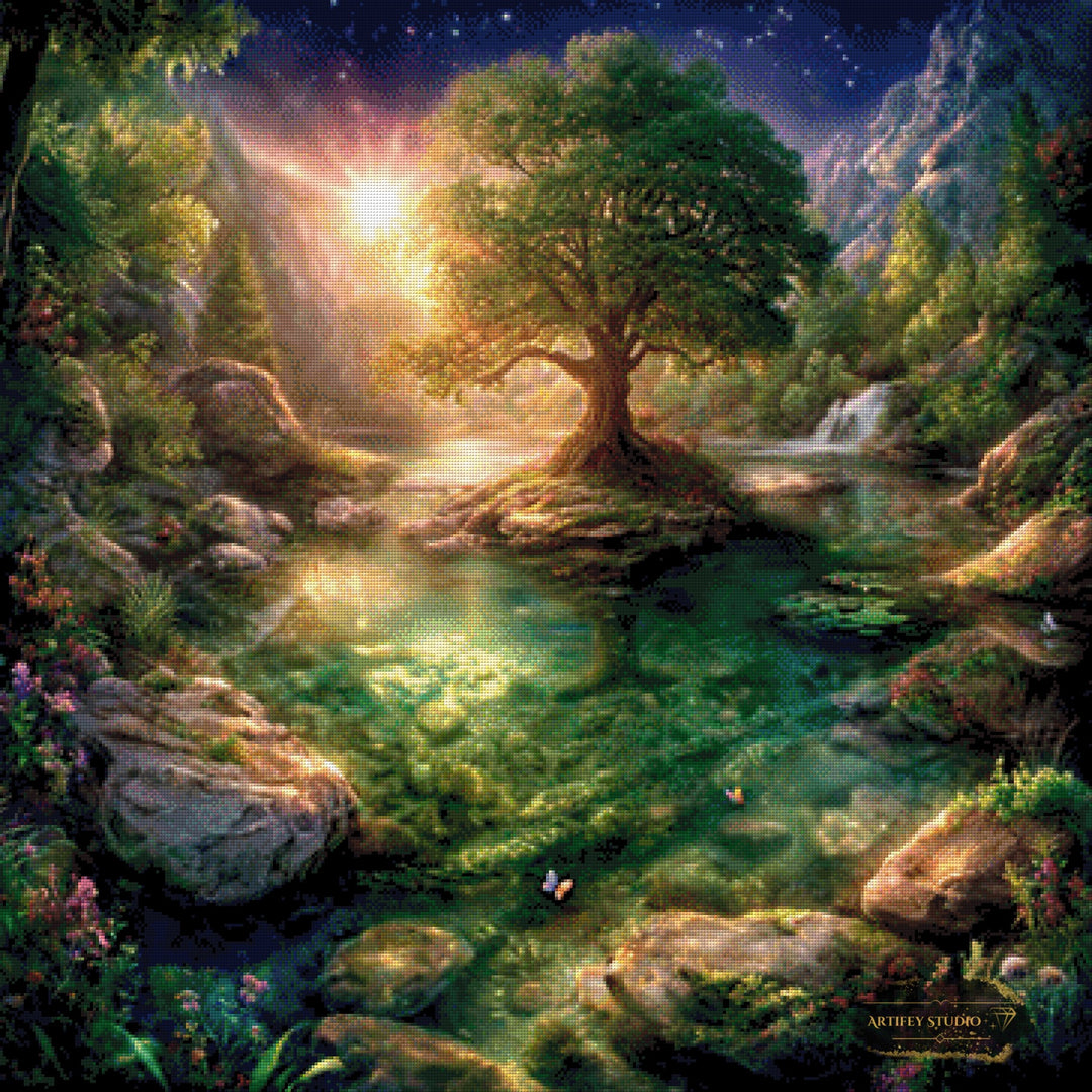 Oase der Stille by LaViie 90x90 mit 220 Farben - Artifey Studio