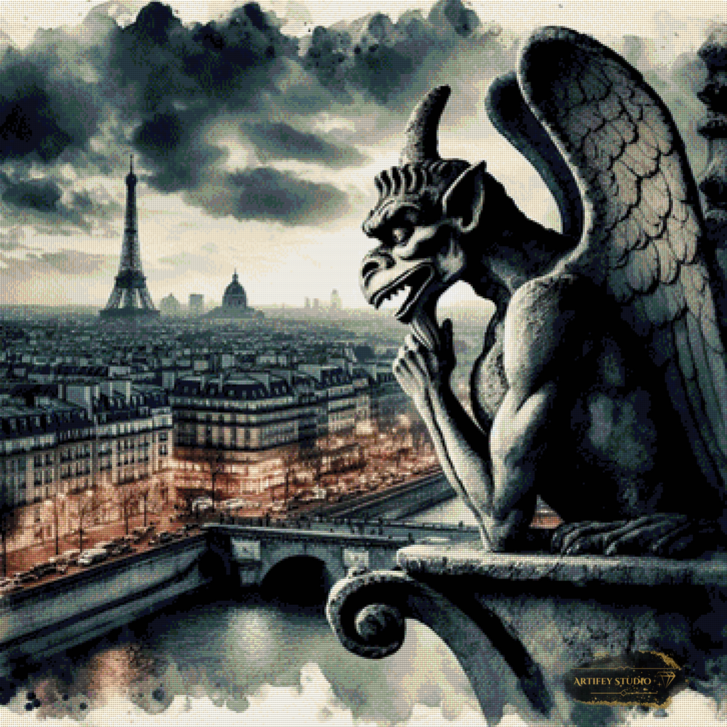 Gargoyle über den Dächern by Pixxchicks 90x90 mit 110 Farben