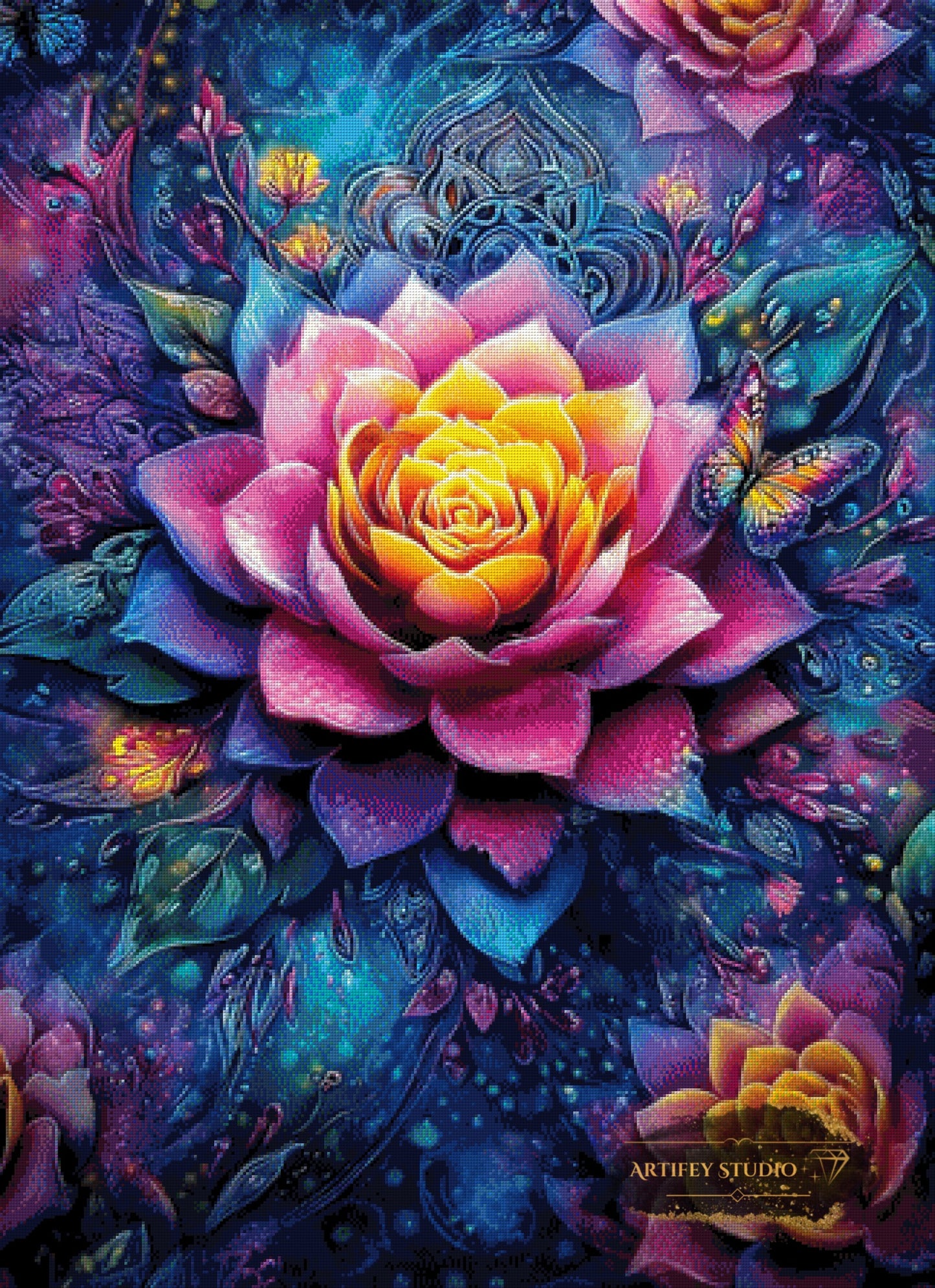 Floral Mandala by Morrigan 80x110 mit 320 Farben