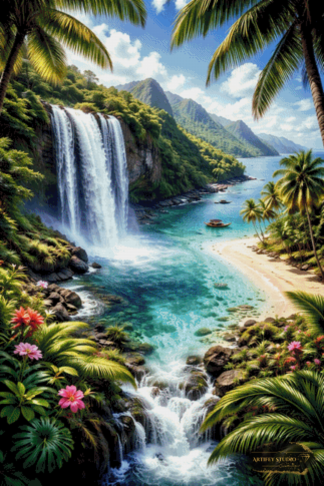 Tropen Paradies by Daye 80x120 mit 290 Farben
