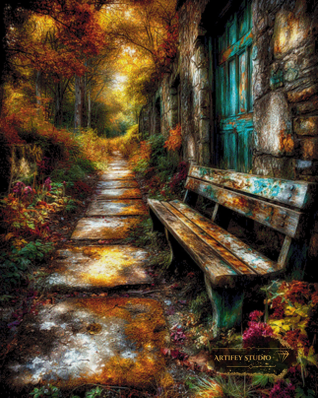 Golden Solitude by Skyler 80x100 mit 260 Farben - Artifey Studio