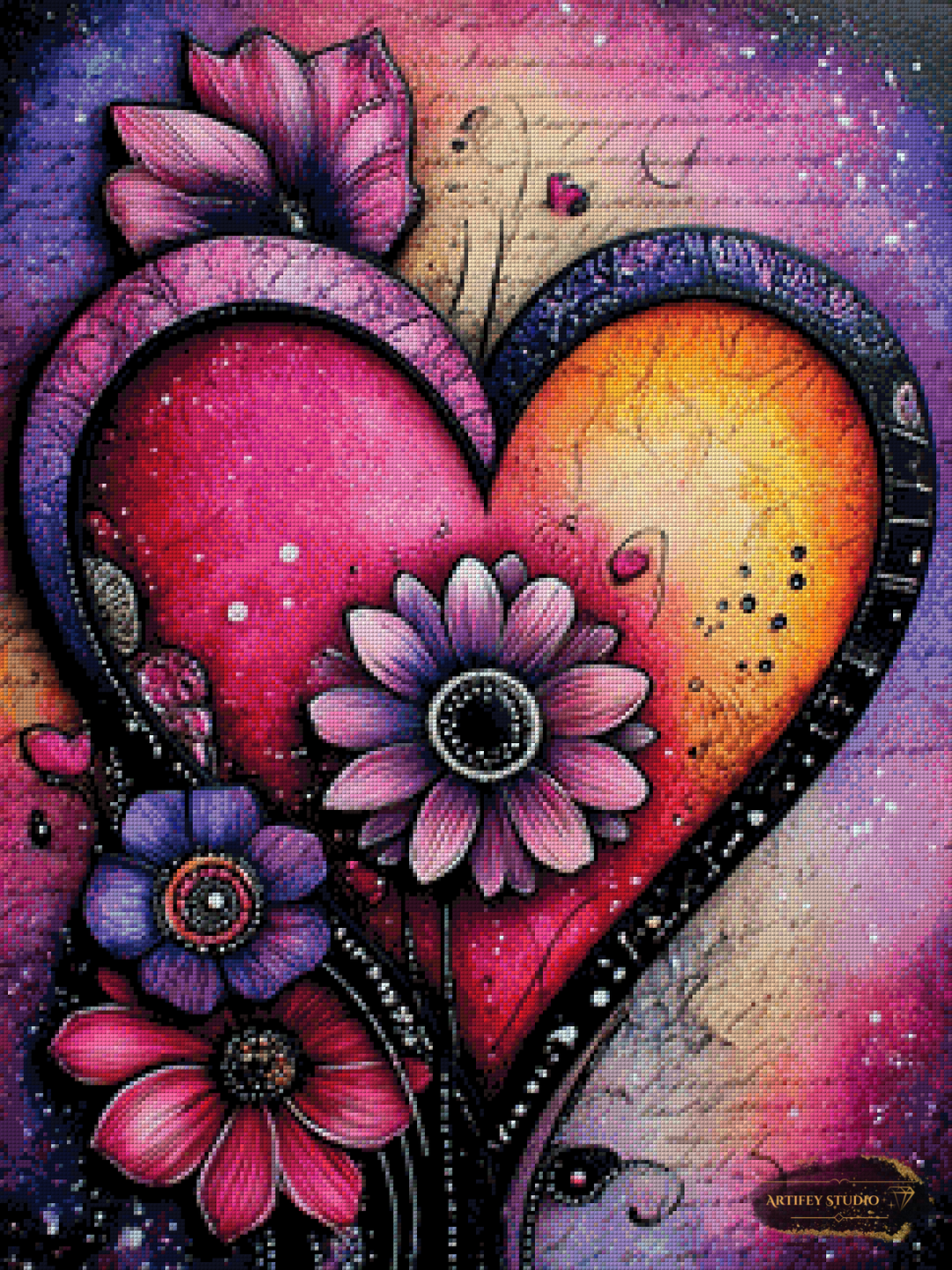 Blooming Heart de Skyler 60x80 con 200 colores