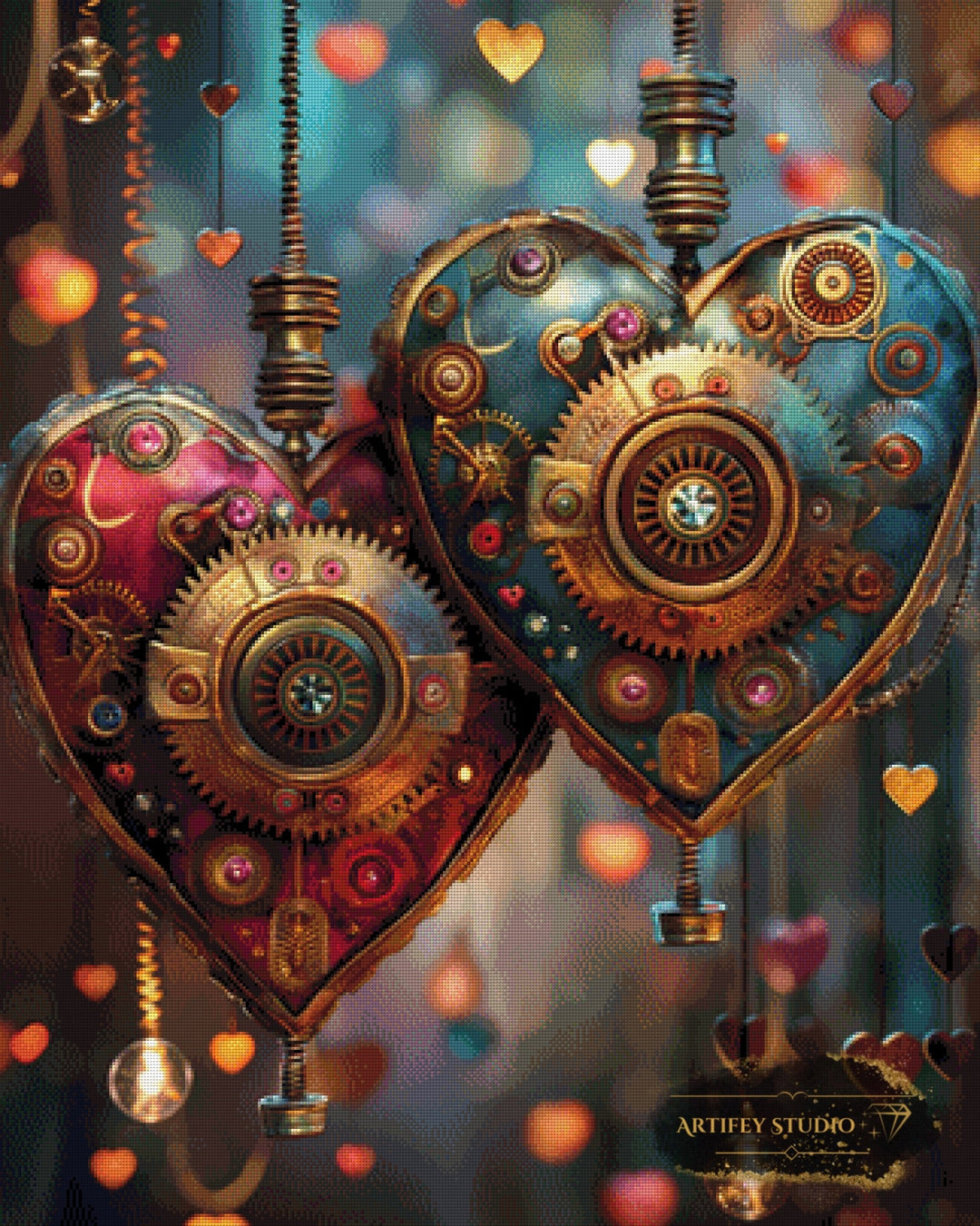 Mechanik der Liebe by Pixxchicks 80x100 mit 270 Farben Artifey Studio