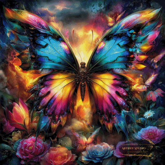 Farbenwind Falter by Morrigan 90x90 mit 360 Farben